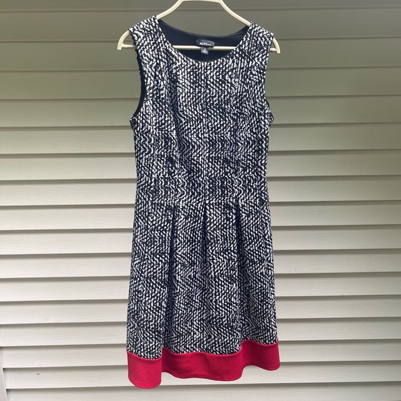 Alyx A-line Red Border Dress - Picture 1 of 4